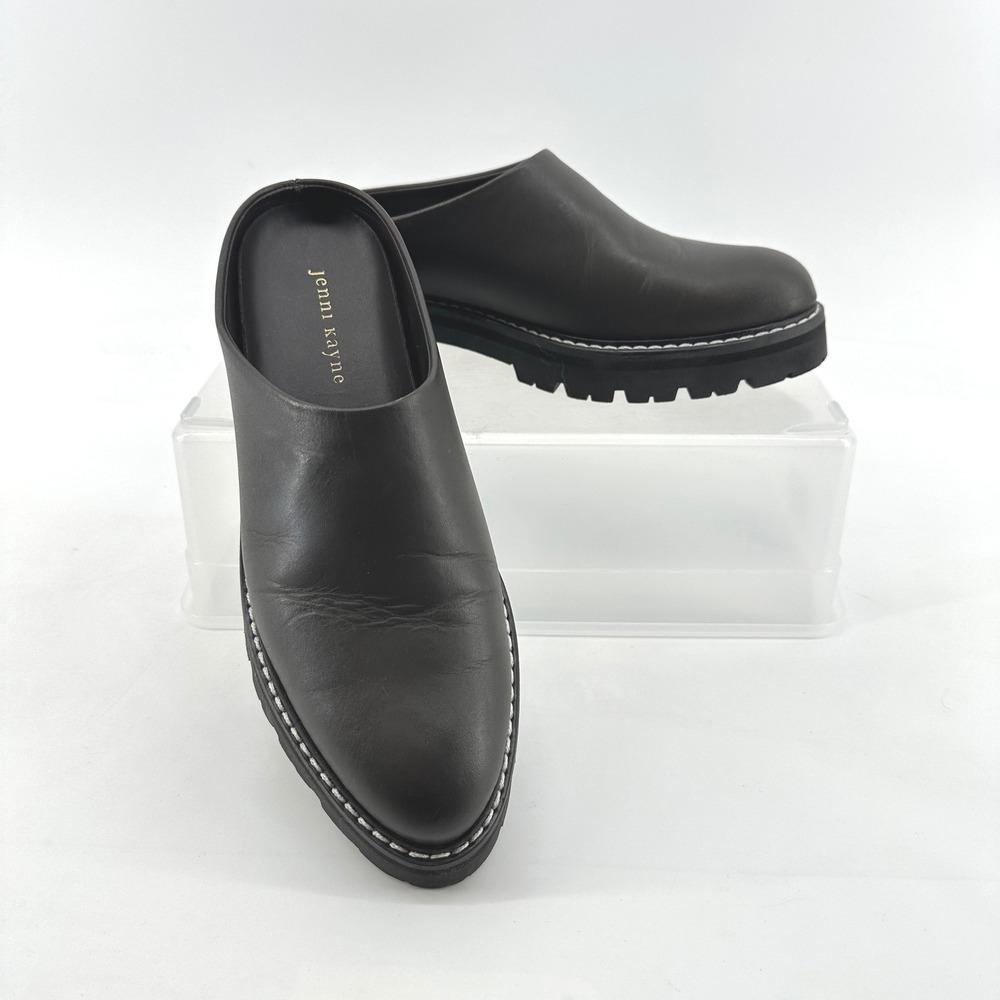 Jenni Kayne Lug Sole Mule Quiet Luxury Minimalist Slip On 38 Dark Brown US 7.5-8